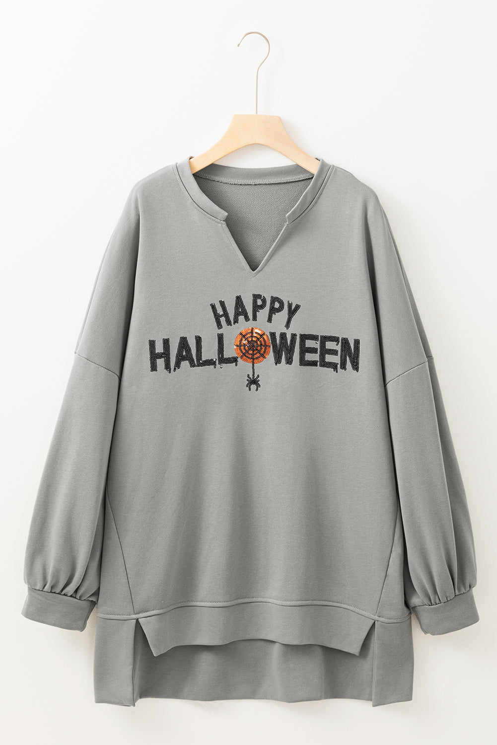 Sequin Happy Halloween Long Sleeve Top - Threaded Pear