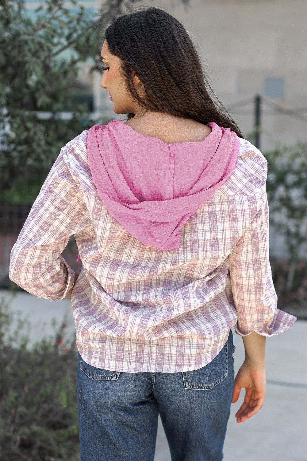 Madison Loose Fit Hooded Shacket - Threaded Pear