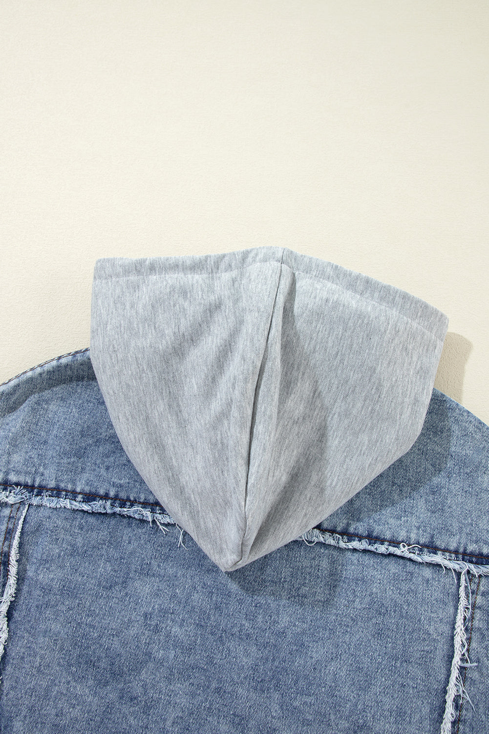 Olivia Hooded Raw Hem Jacket - Threaded Pear