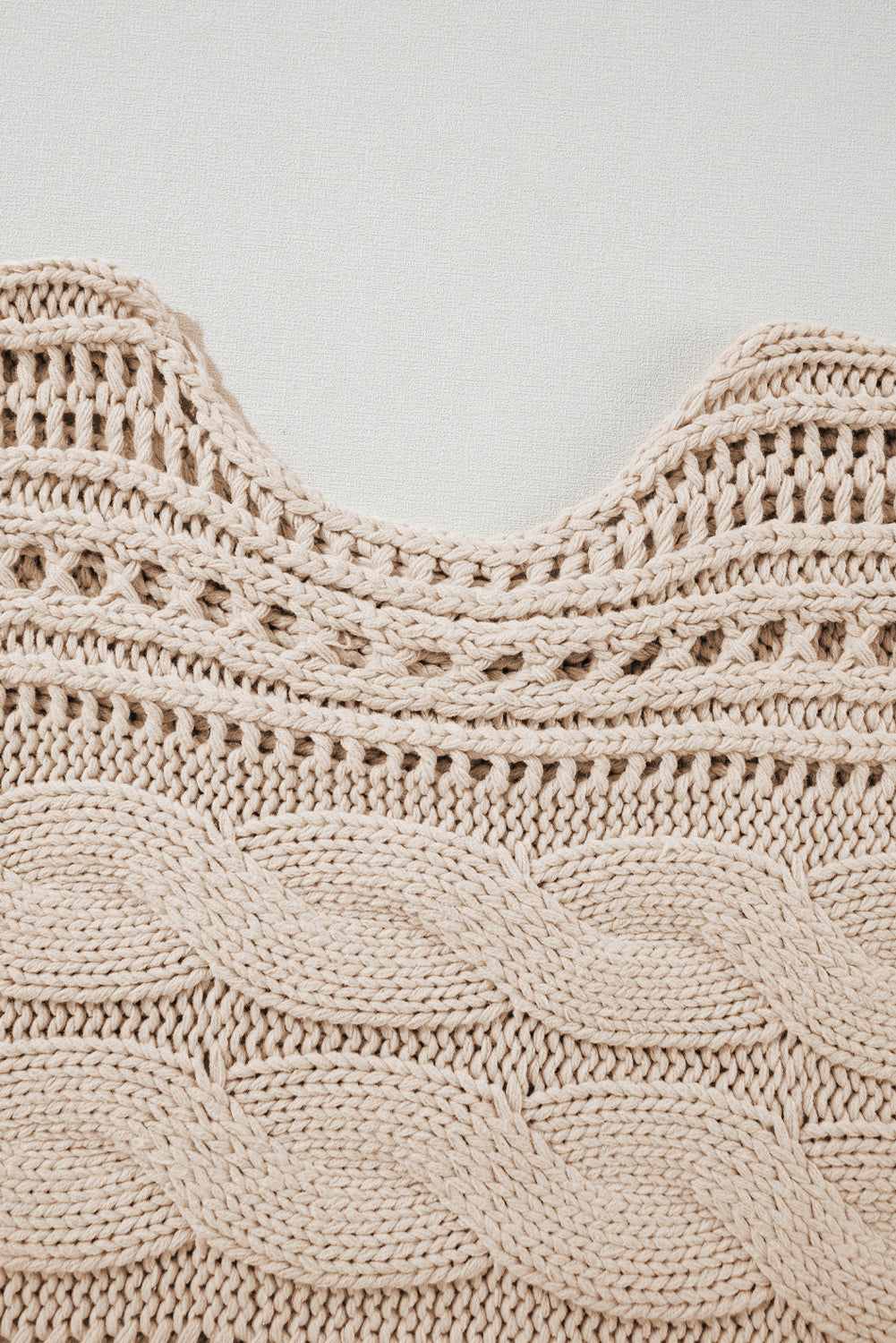 Emma Cable Knit Cropped Sweater - Threaded Pear