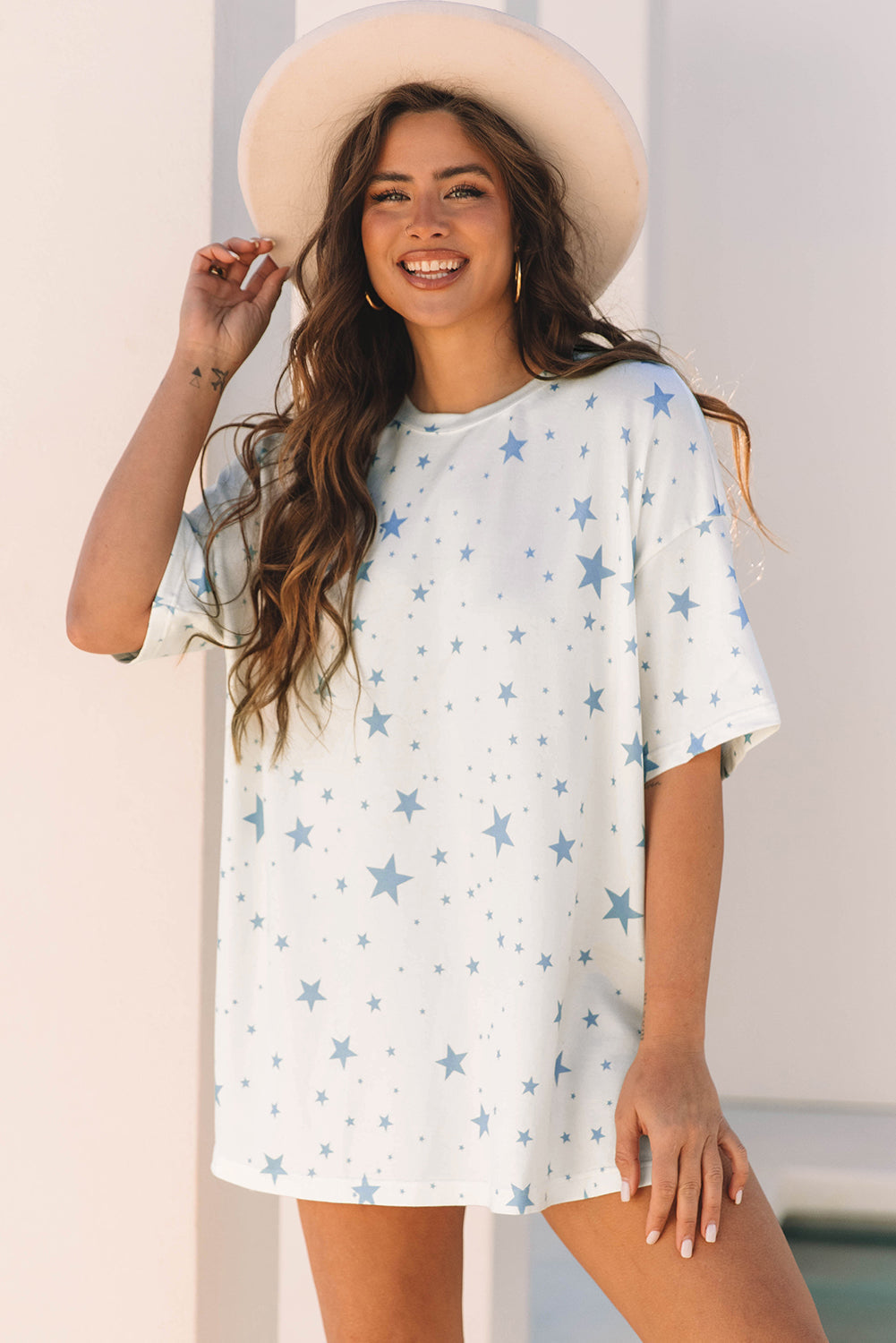 Braelyn Stars Oversized Tee - Threaded Pear