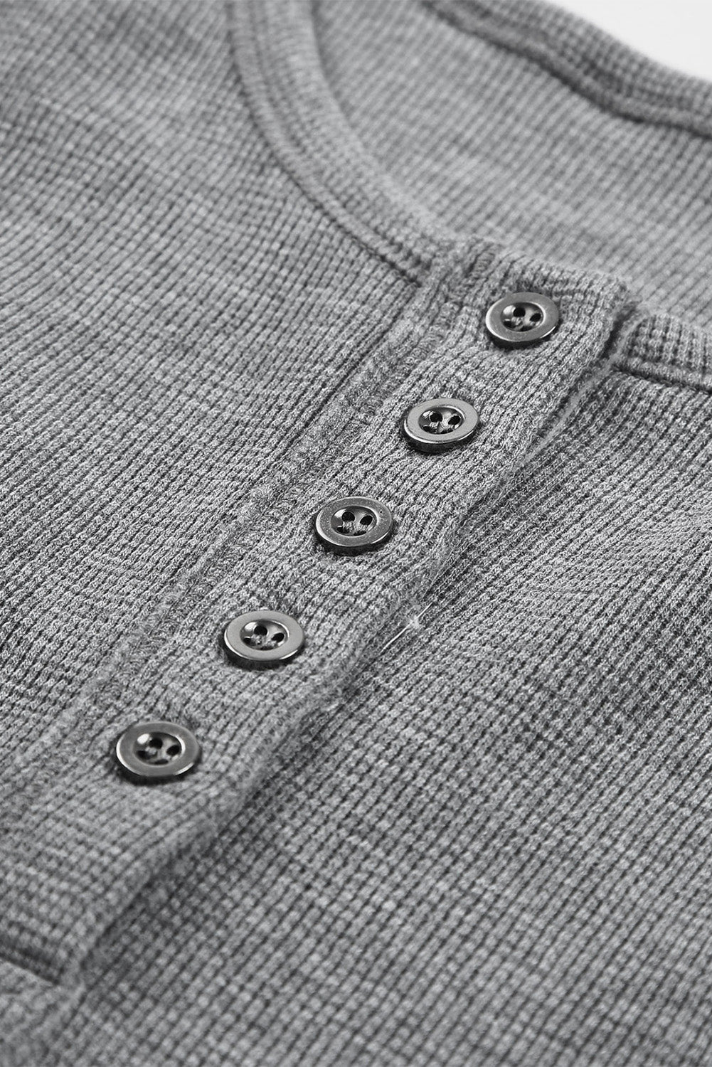 Harper Waffle Knit Henley Top - Threaded Pear