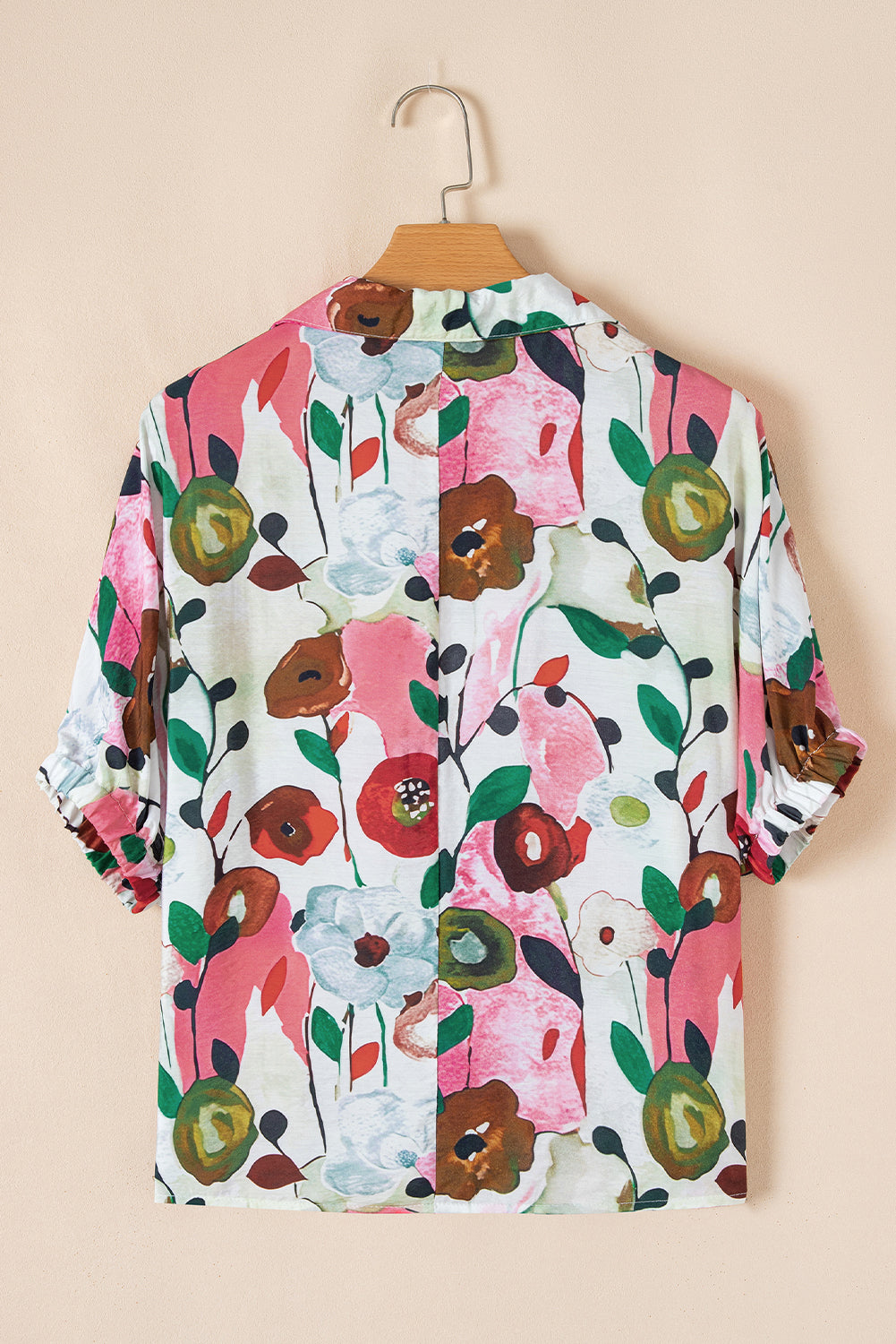 Adele Floral Slit V Neck Blouse - Threaded Pear