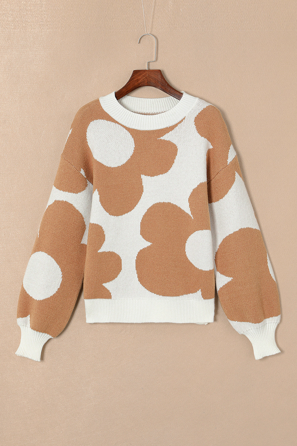 Abigail Pattern Drop Shoulder Sweater - Threaded Pear