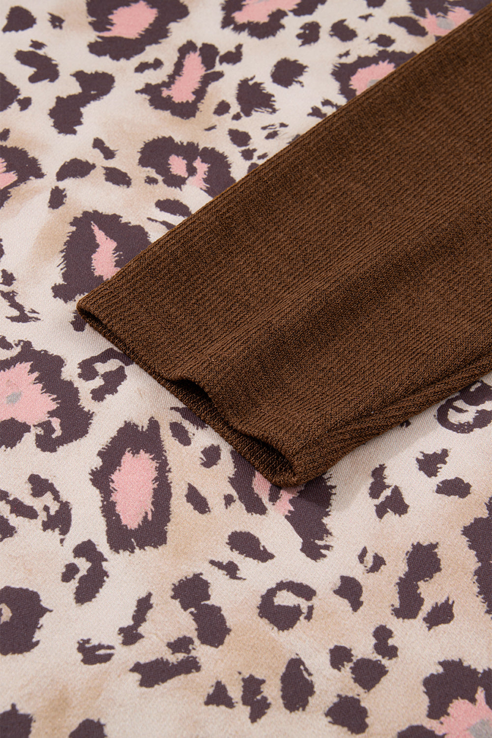 Scarlett Print Knit Patchwork Hoodie - Threaded Pear