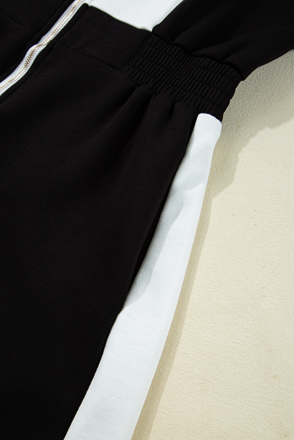 Olivia Patchwork Zip Front Romper - Threaded Pear