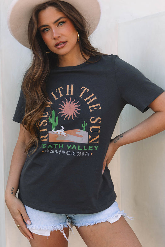 RISE WITH THE SUN Western Tee - Threaded Pear