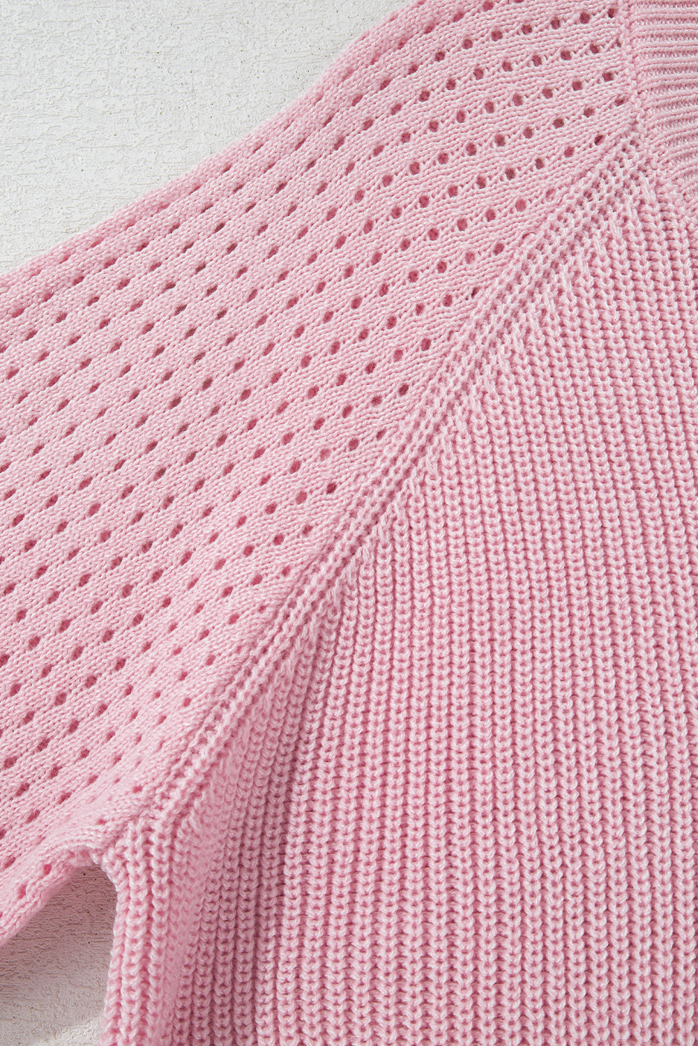 Evelyn Eyelets Raglan Sleeve Sweater - Threaded Pear