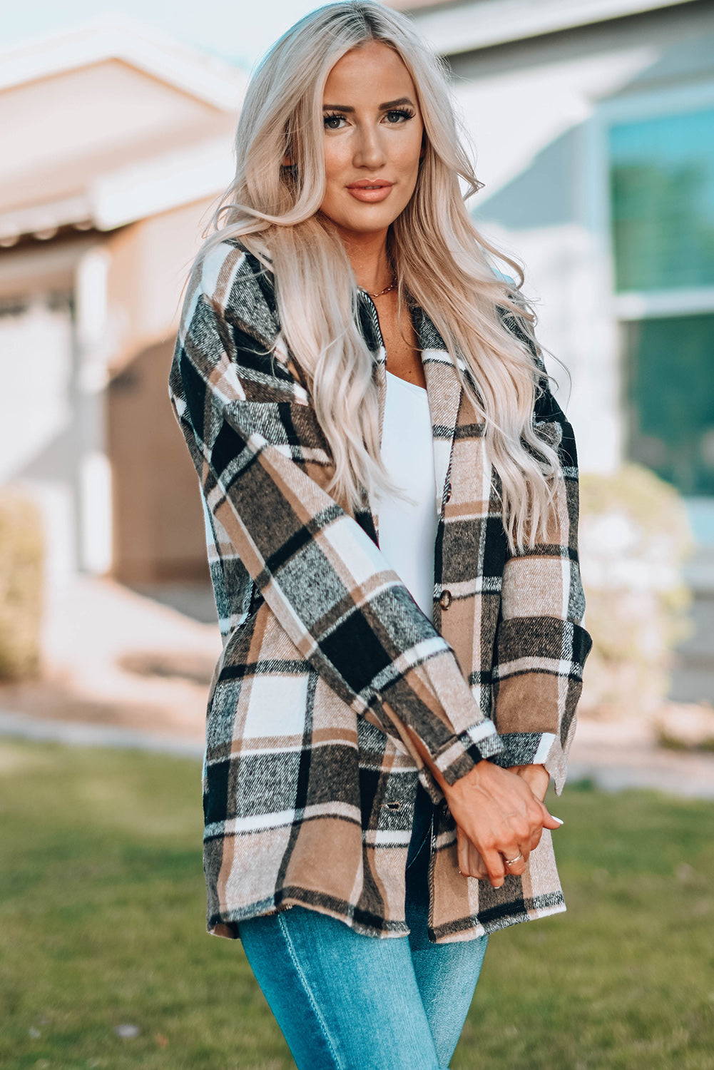 Mia Plaid Print Shirt - Threaded Pear