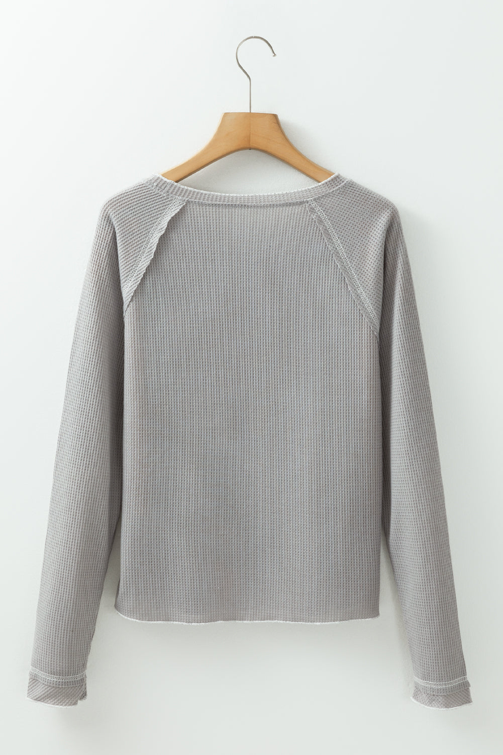 Daisy Textured Round Neck Long Sleeve Top - Threaded Pear