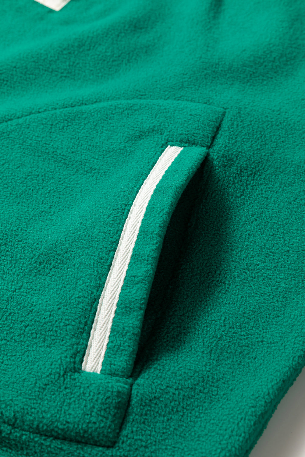 Ava Contrast Trim Fleece Plus Sweatshirt - Threaded Pear