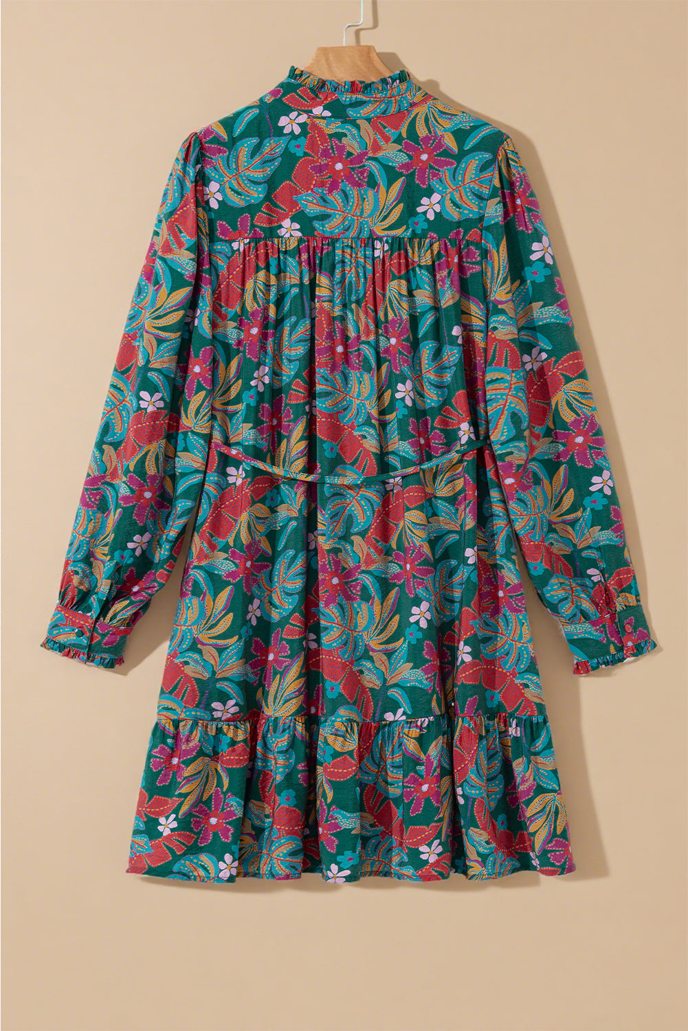 Maria Floral V Neck Puff Sleeve Dress - Threaded Pear