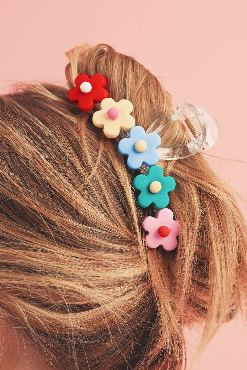 Multicolor Flowers Cute Hair Claw Clip - Threaded Pear
