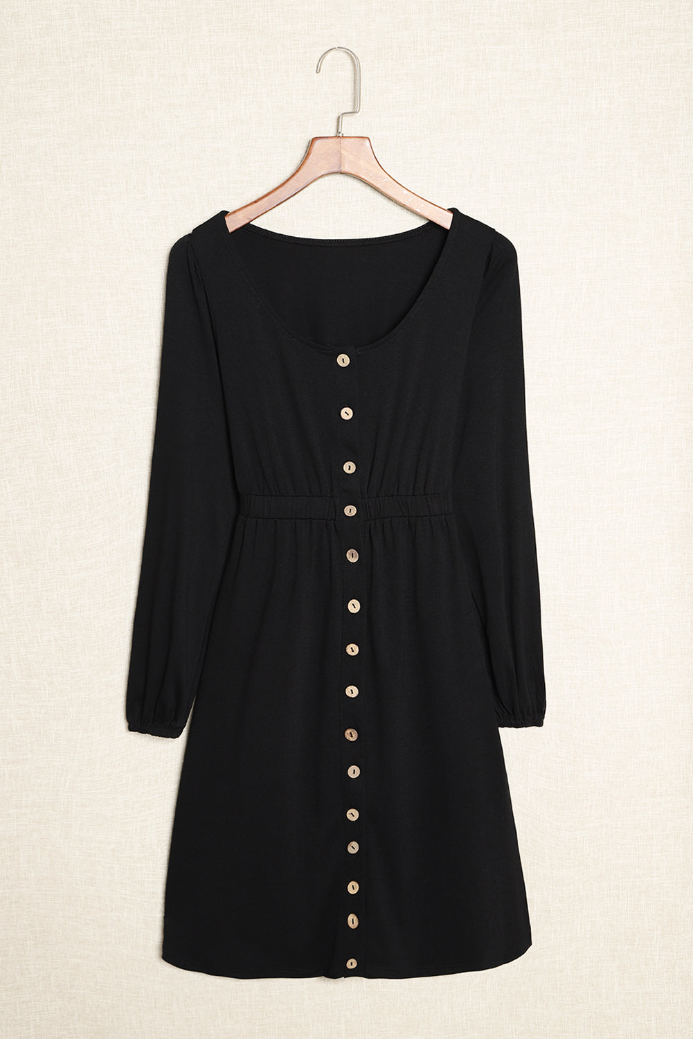 Julianna Button Up High Waist Long Sleeve Dress.