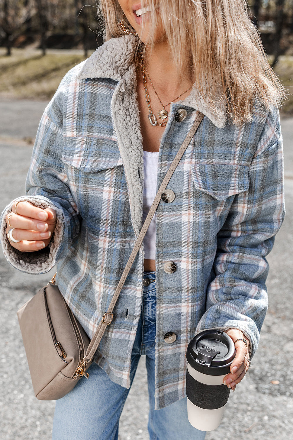 Madison Cuffs Patchwork Plaid Shirt