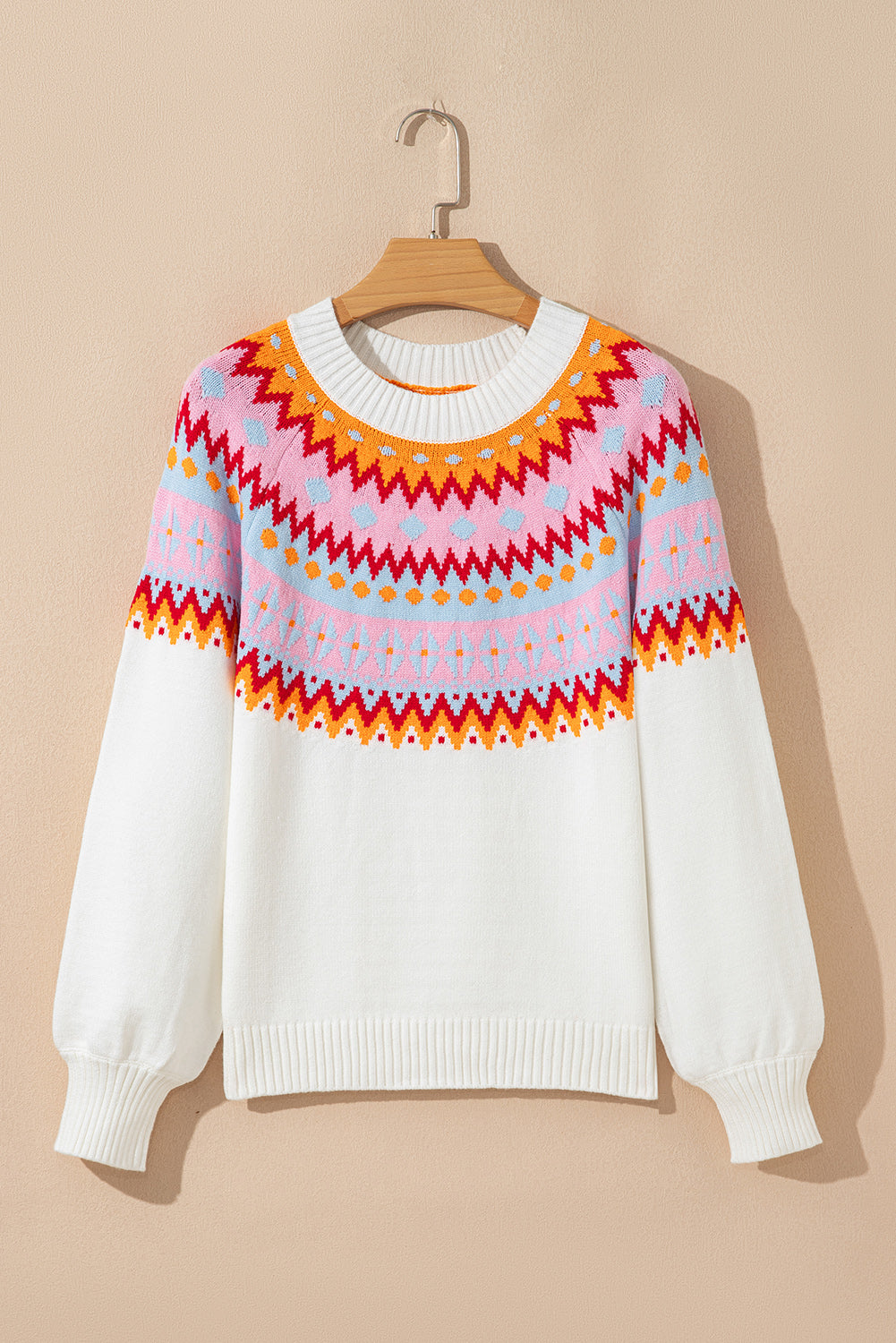 Avery Print Drop Shoulder Sweater - Threaded Pear