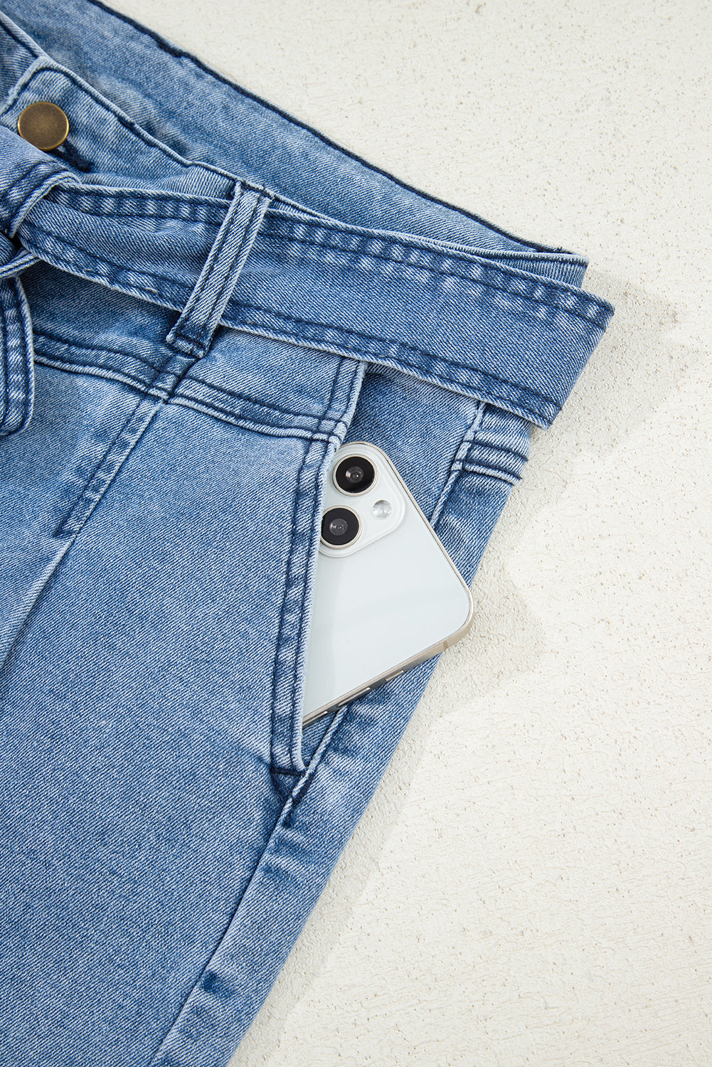 Ava Sash Wide Leg Jeans - Threaded Pear