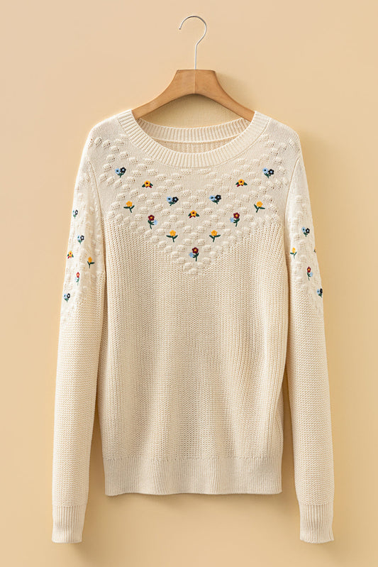 Paula Embroidered Detail Casual Sweater