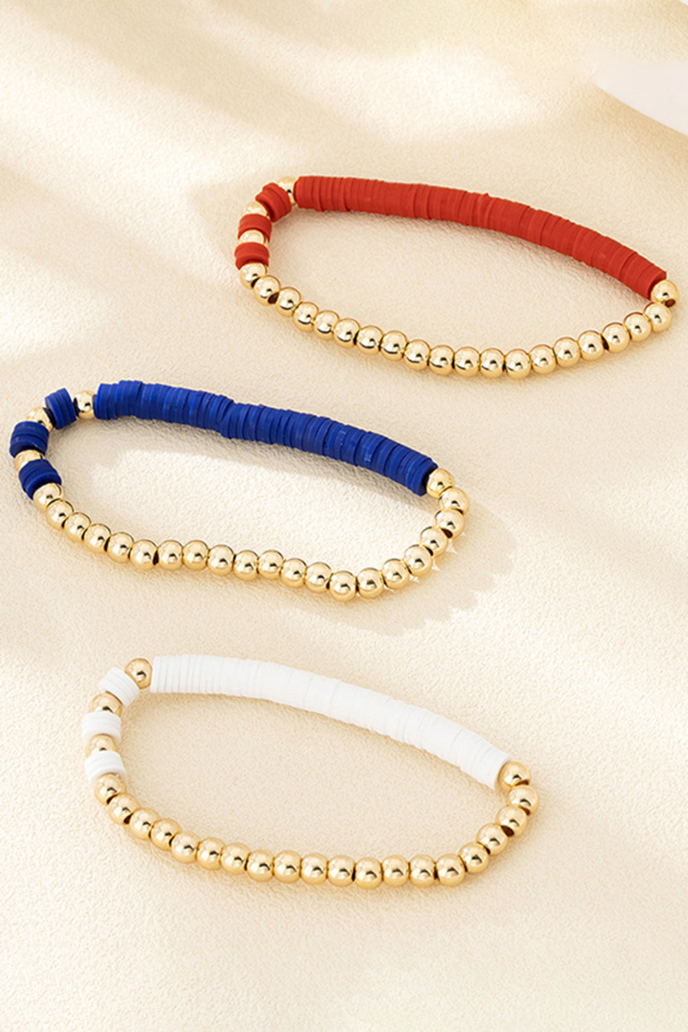 Flag Theme Beaded Triple Layer Bracelets - Threaded Pear