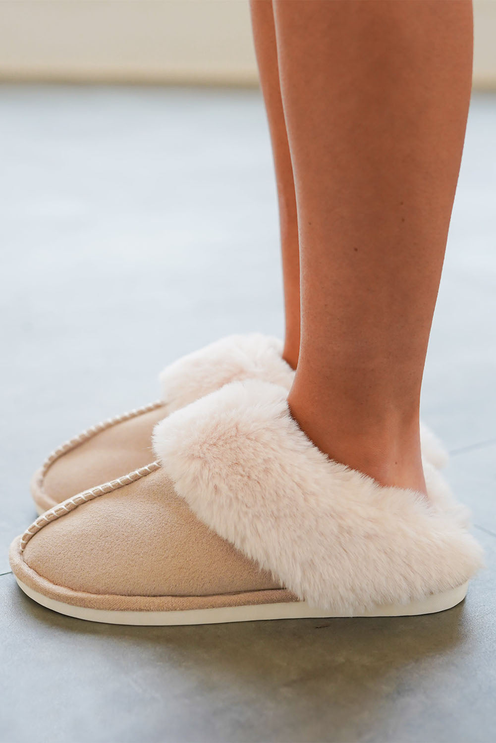 Molly Plush Suede Winter Home Slippers - Threaded Pear