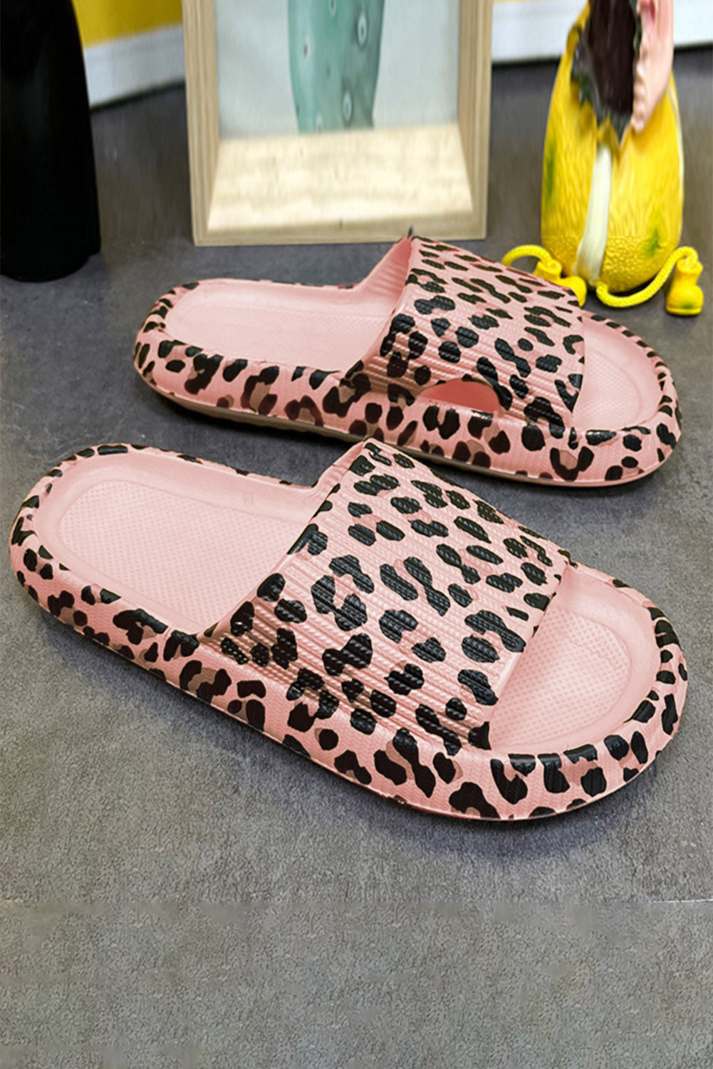 Thick Sole Slip On Slippers - Threaded Pear