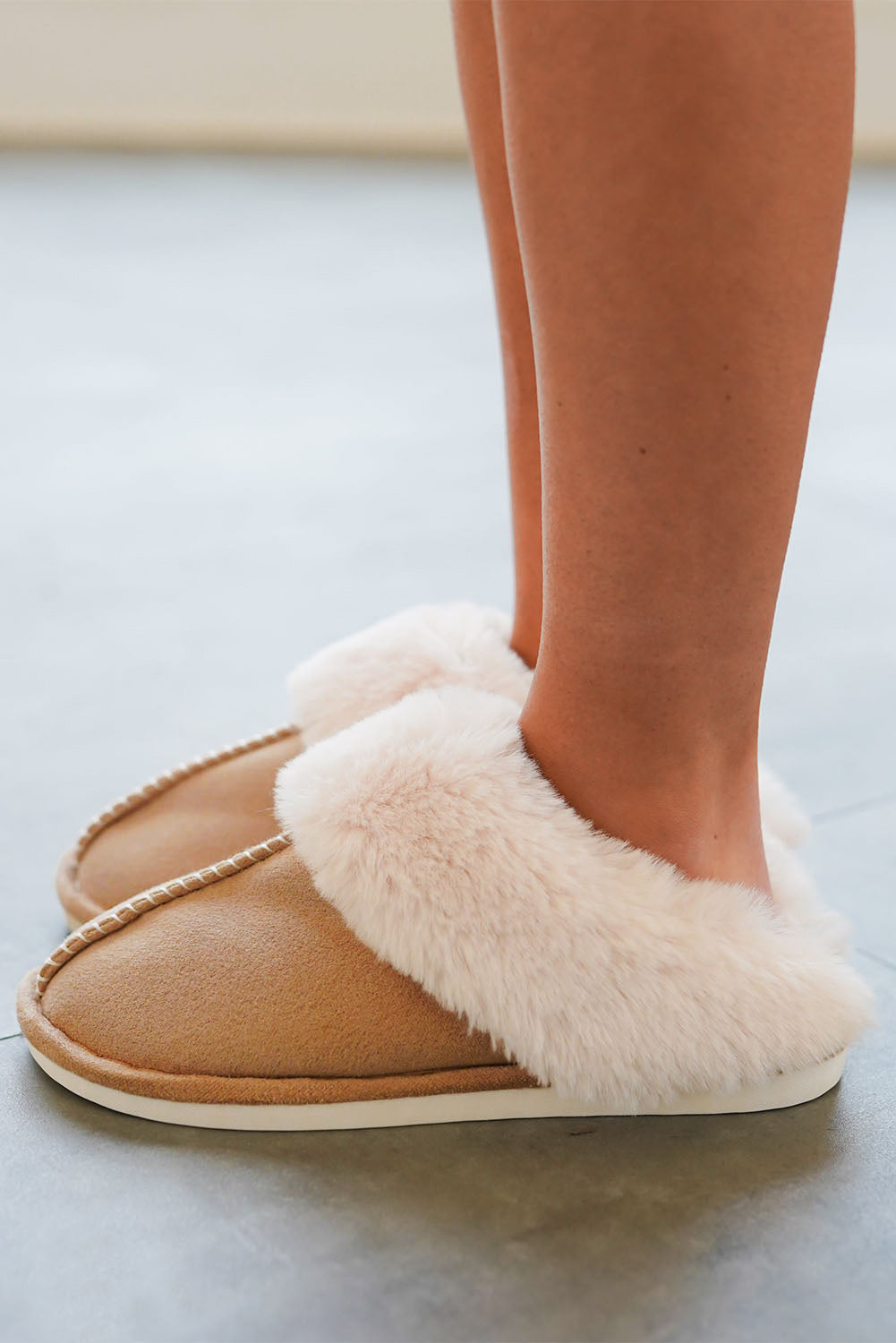 Molly Plush Suede Winter Home Slippers - Threaded Pear