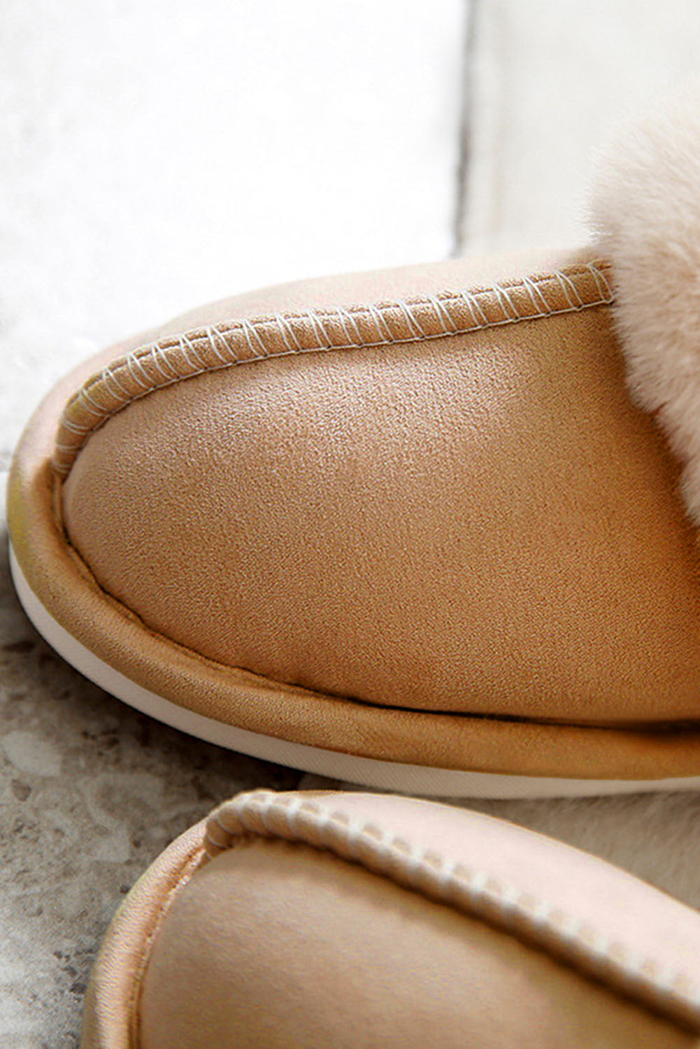 Molly Plush Suede Winter Home Slippers - Threaded Pear