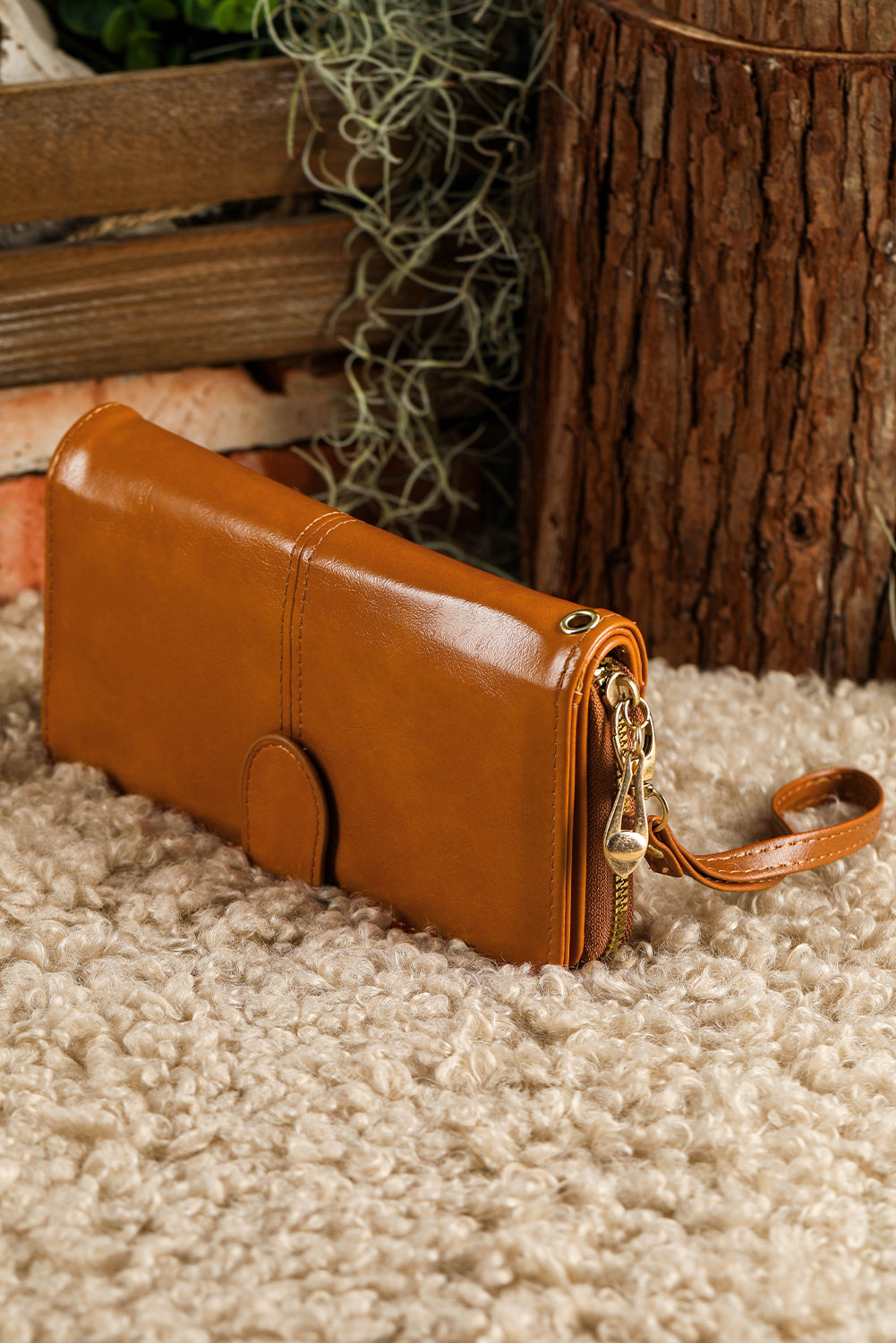 Bria Zip Around Wrist Strap Long Wallet - Threaded Pear