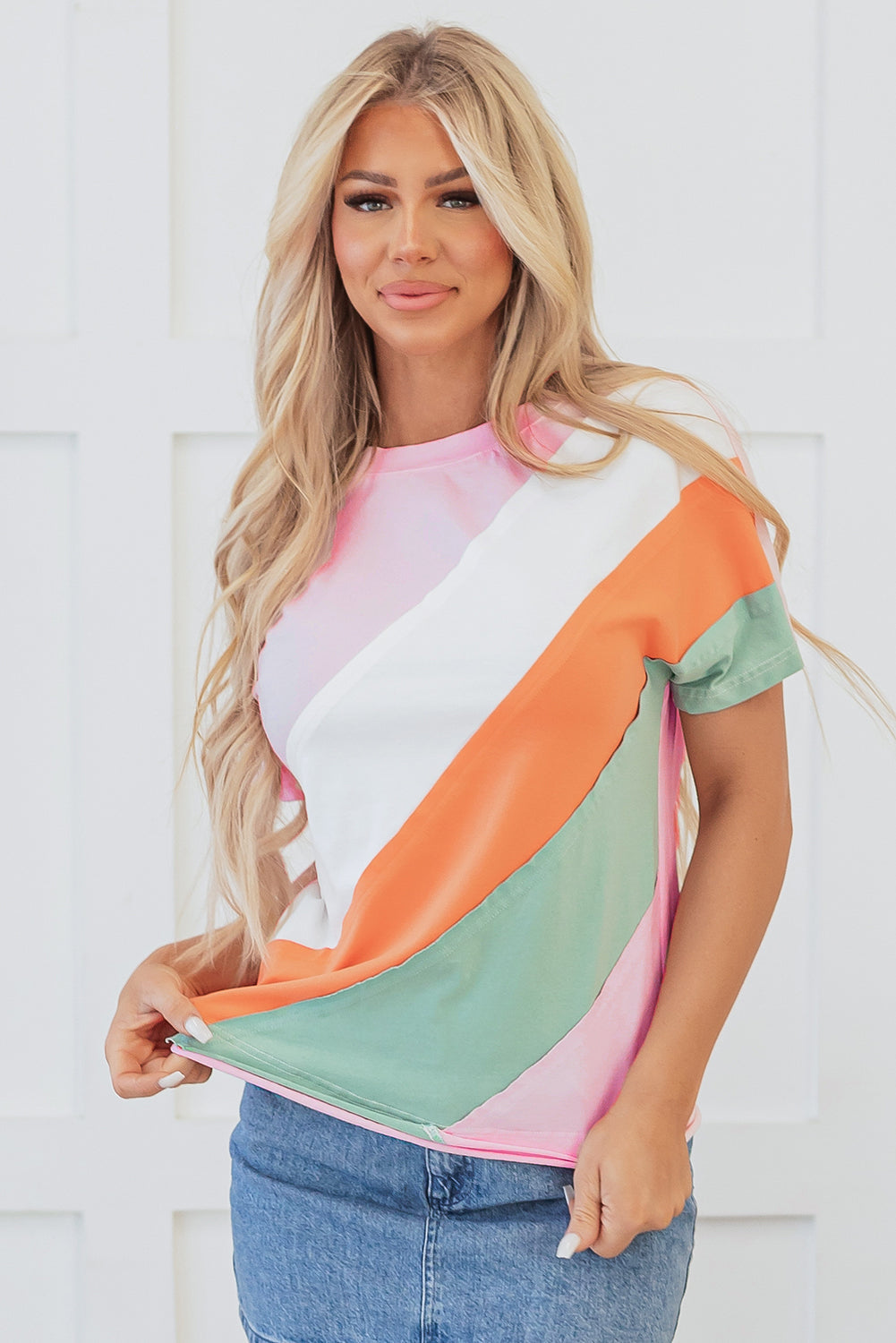 Sylvie Seamed Crewneck Top. - Threaded Pear