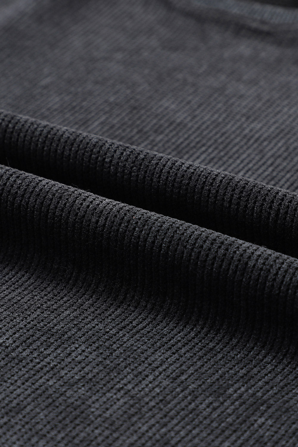 Faith Solid Ribbed Knit Round Neck Pullover Sweatshirt - Threaded Pear