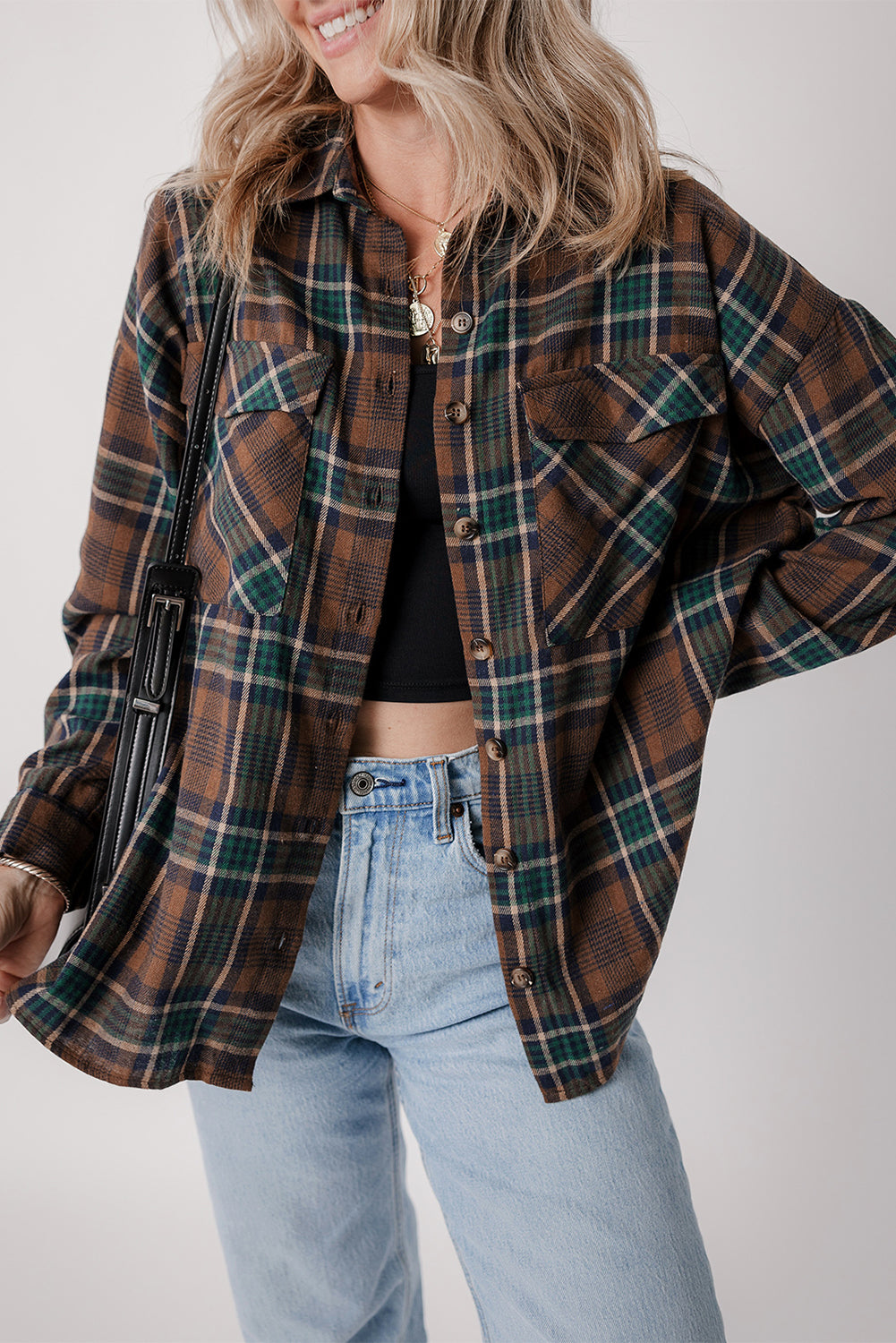 Elizabeth Plaid Print Chest Shirt - Threaded Pear