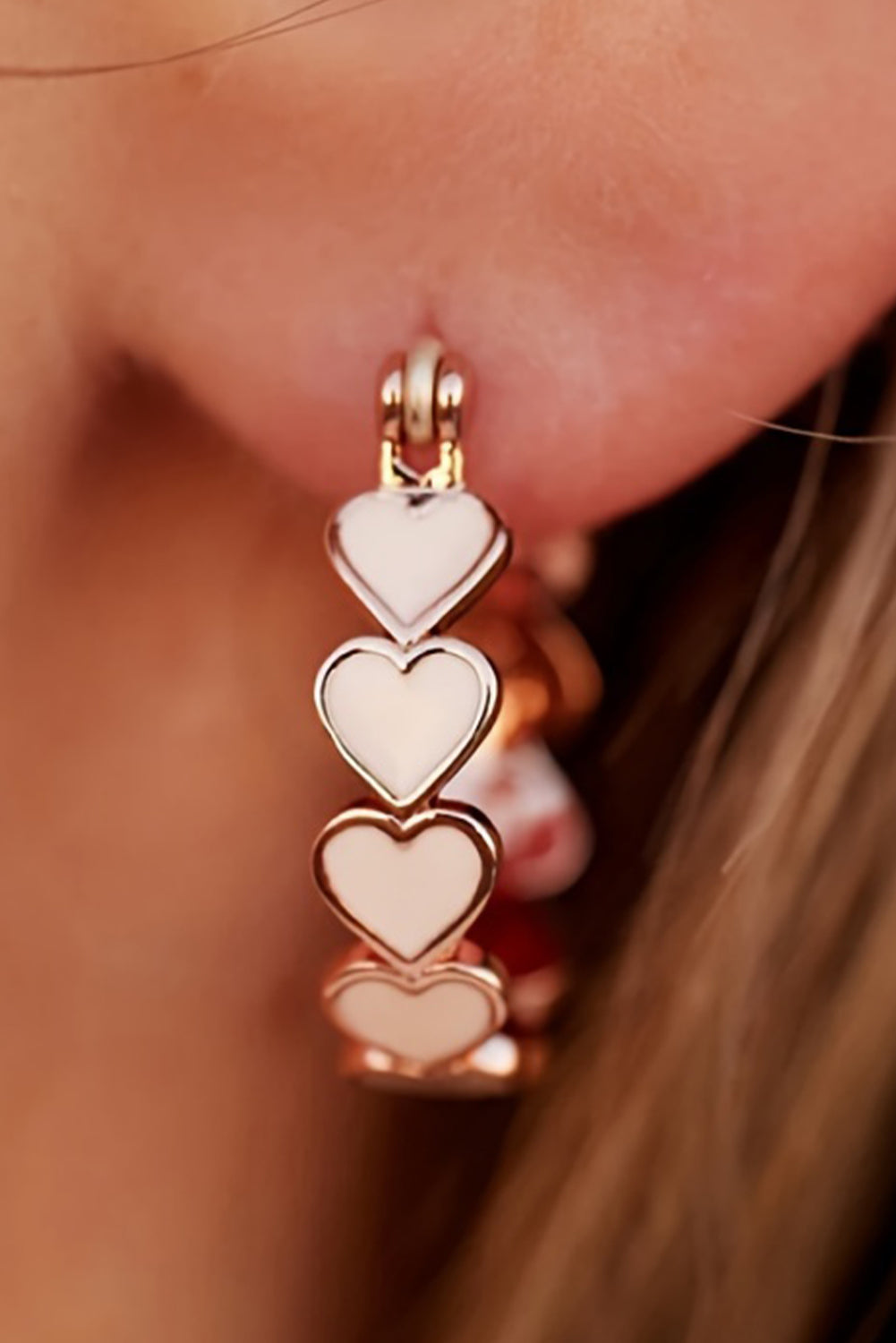 Heart Shape Small Hook Earrings - Threaded Pear