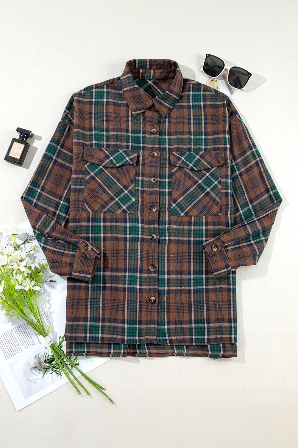 Elizabeth Plaid Print Chest Shirt - Threaded Pear