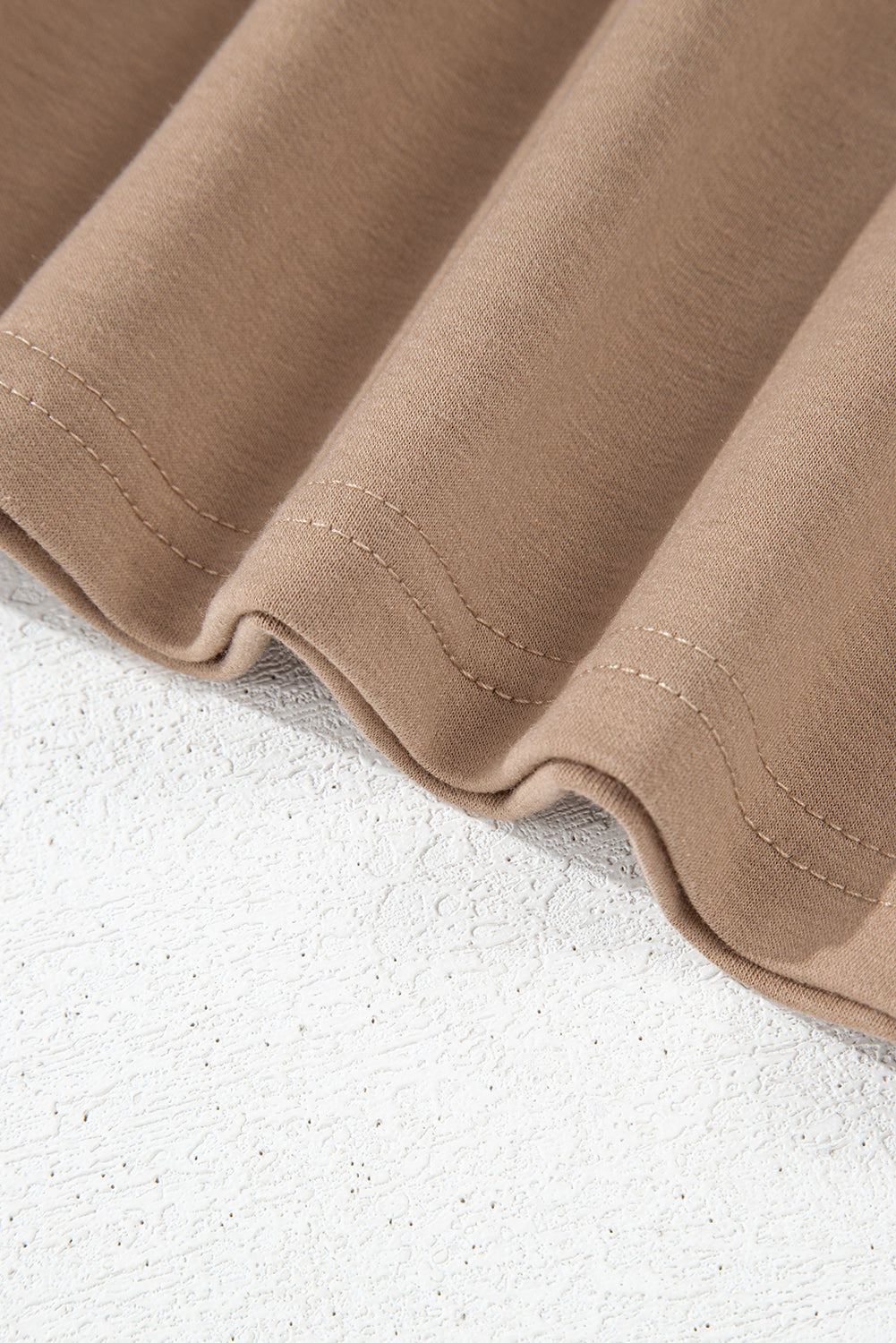 Light French Beige Flower Striped Patchwork Puff Sleeve Loose PLUS Sweatshirt - Threaded Pear