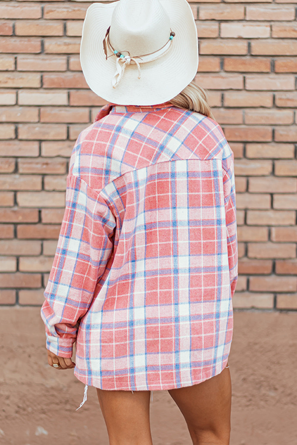 Natalie Plaid Button Up Shacket - Threaded Pear