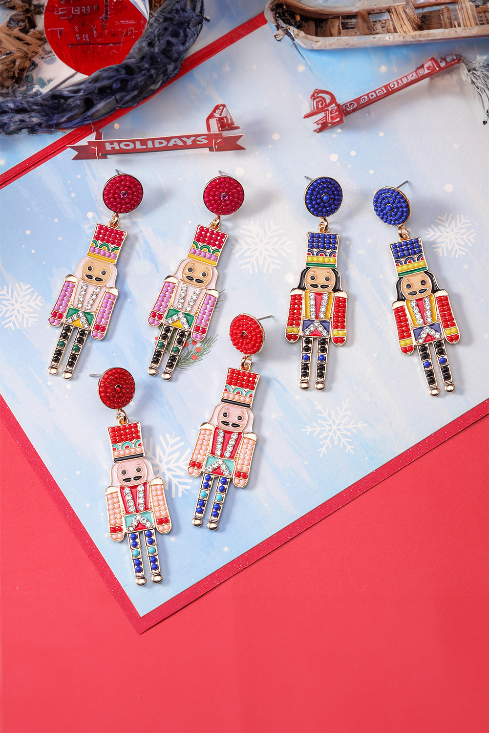 Tiana Beaded Christmas Nutcracker Earrings