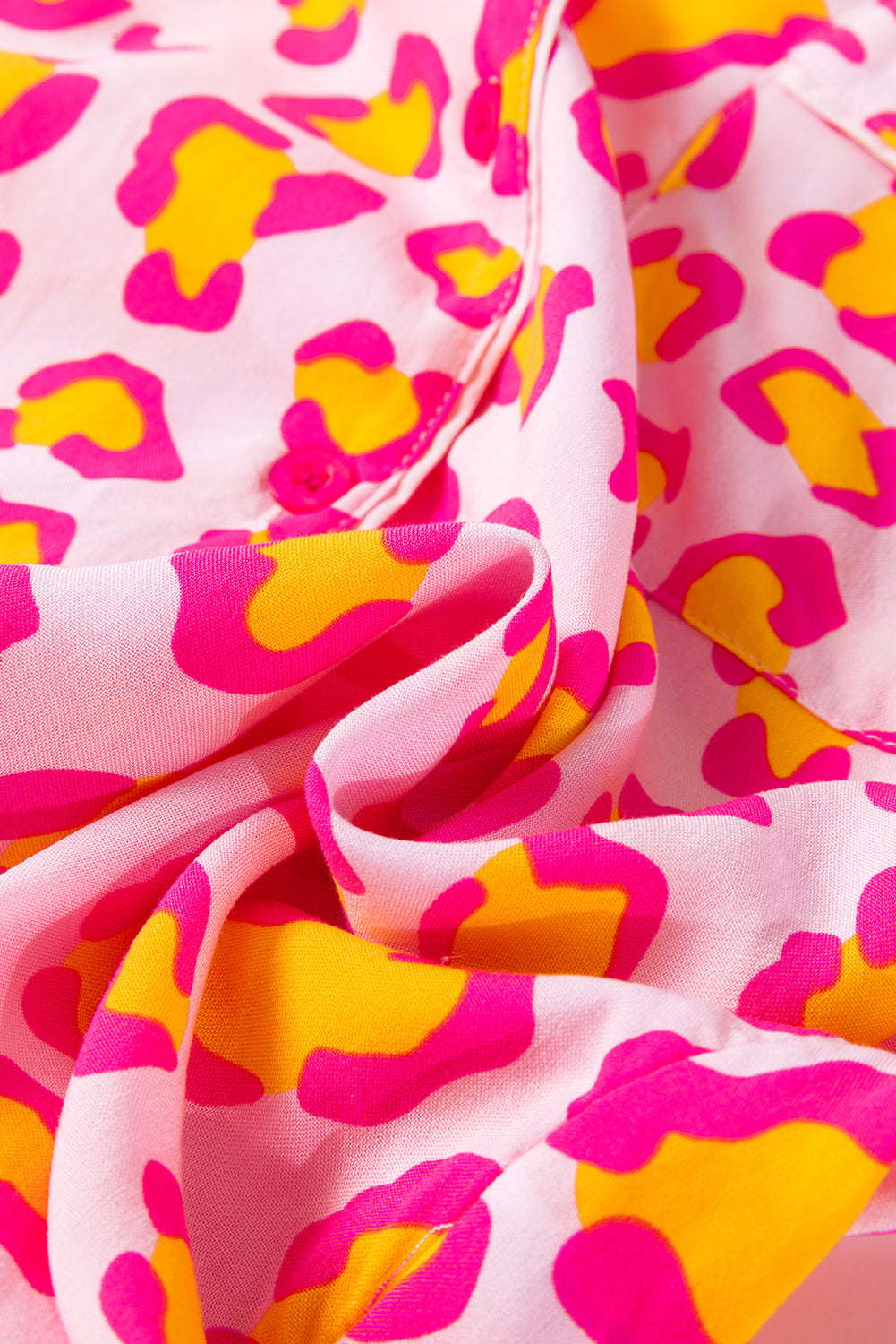 Leopard Long Sleeve Shirt and Shorts Pajama Set - Threaded Pear