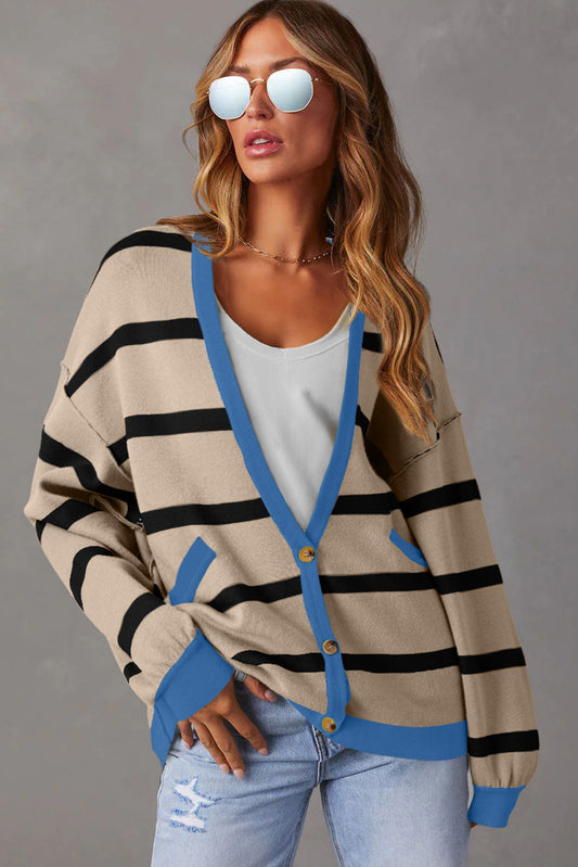 Sutton Buttoned Loose Cardigan - Threaded Pear