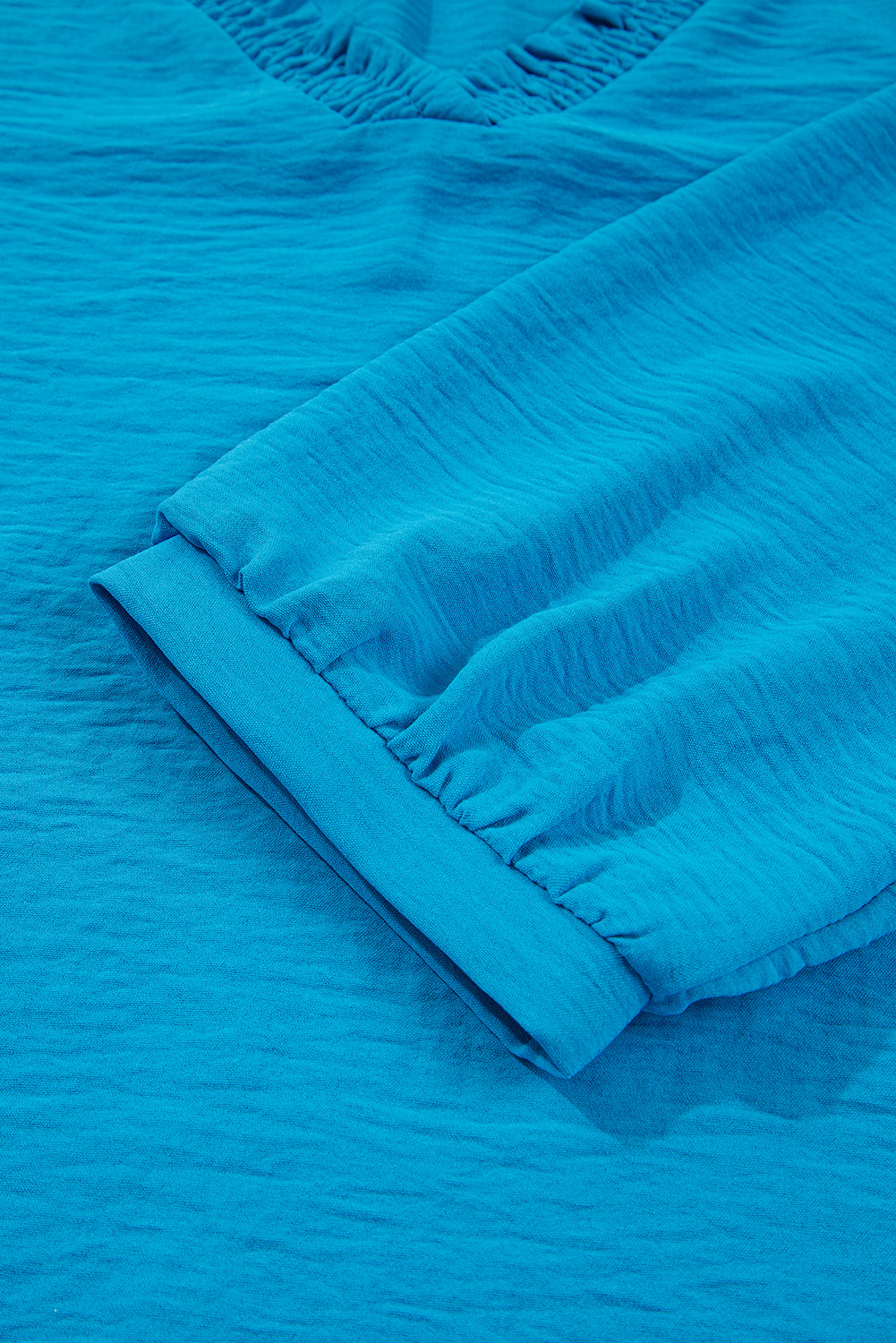 Clara V Neckline Crinkled Blouse - Threaded Pear