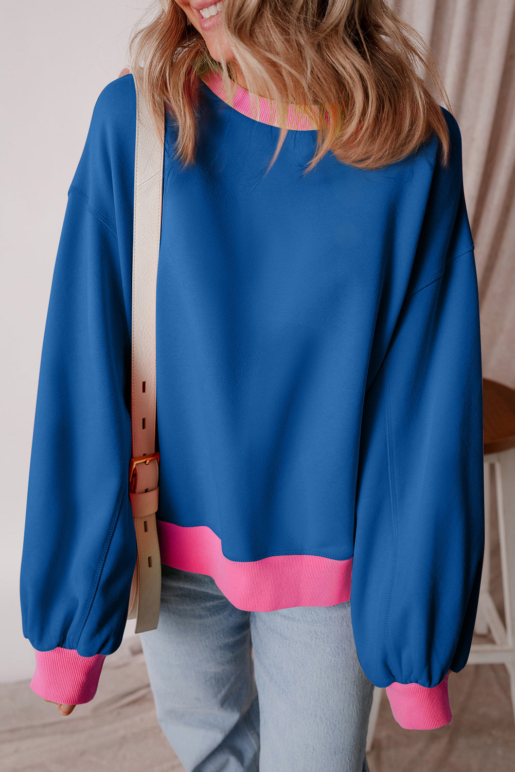 Karilia Colorblock Bubble Sleeve Sweatshirt