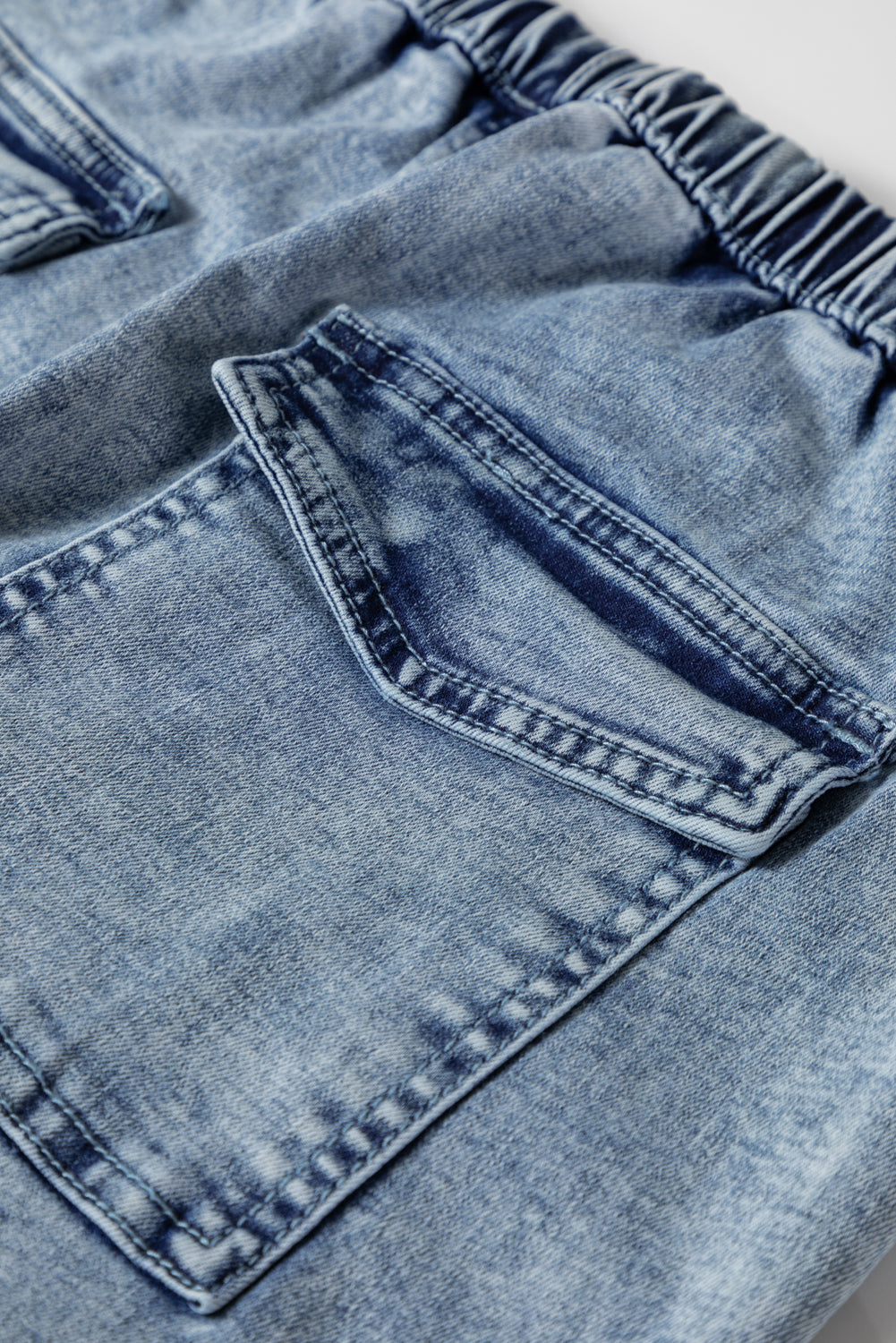 Abigail Drawstring Elastic Waistband Jeans - Threaded Pear