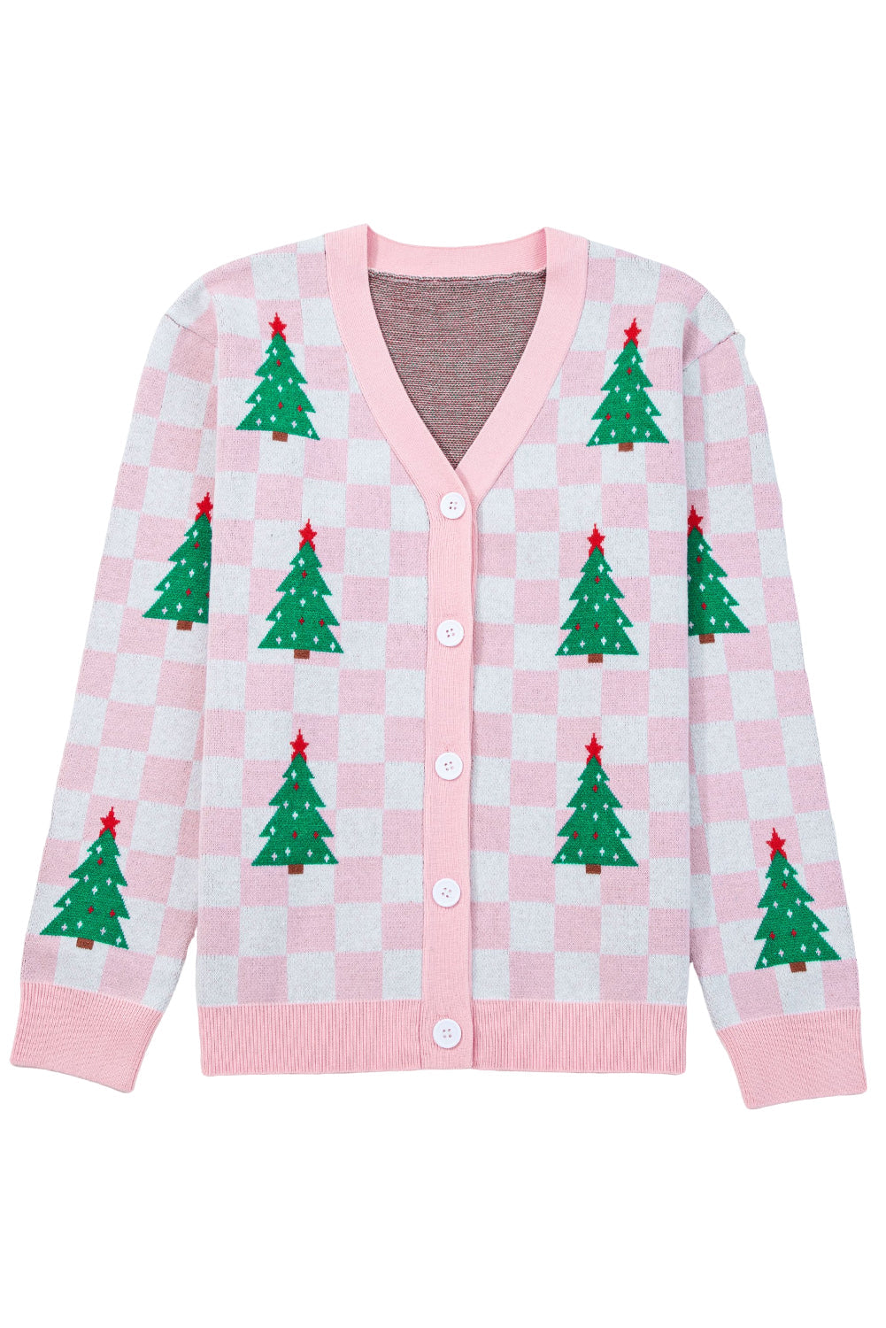 Ella Tree Pattern Cardigan Sweater - Threaded Pear