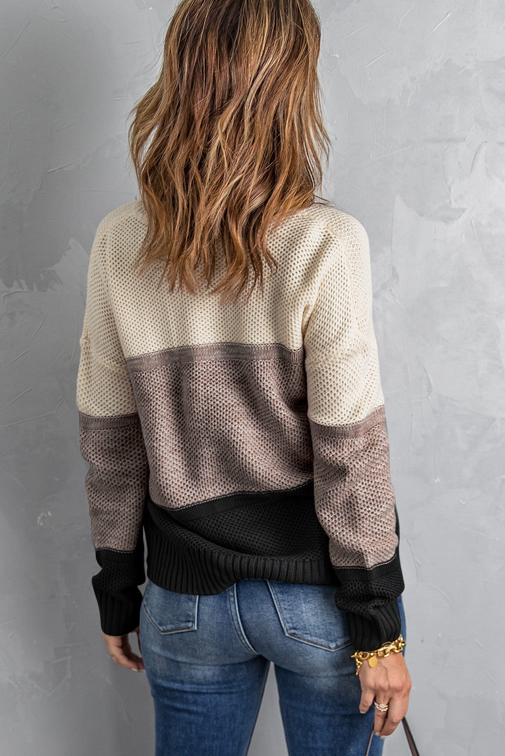 Elizabeth Netted Texture Pullover Sweater - Threaded Pear