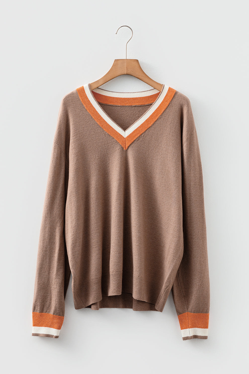 Scarlett Striped Trim Varsity Sweater