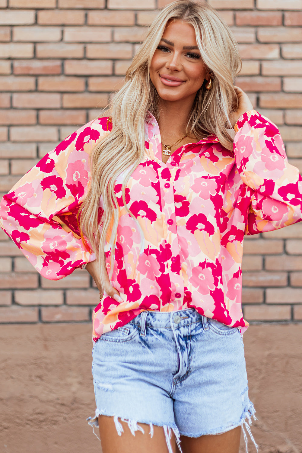 Tessa Floral Buttoned Shirt - Threaded Pear