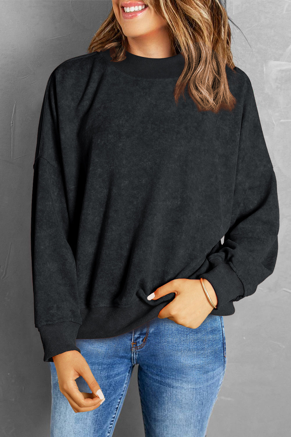 Eleanor Drop Shoulder Pullover - Threaded Pear