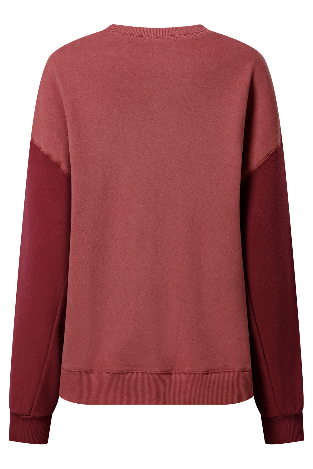 Ella Patchwork Drop Shoulder Pullover - Threaded Pear