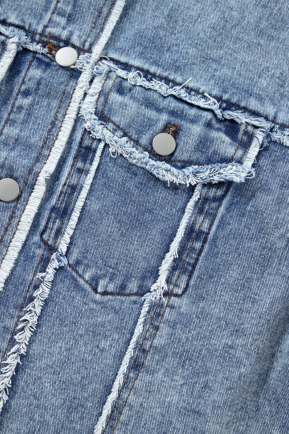 Olivia Hooded Raw Hem Jacket - Threaded Pear