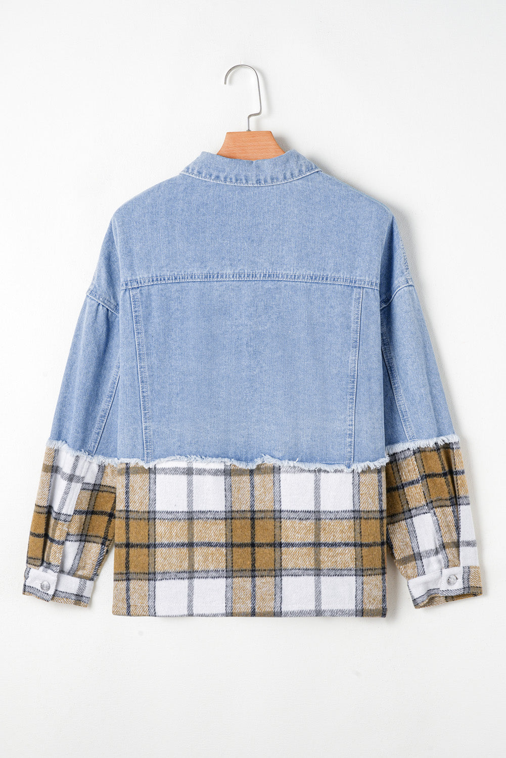 Sofia Plaid Patchwork Oversized Jacket - Threaded Pear