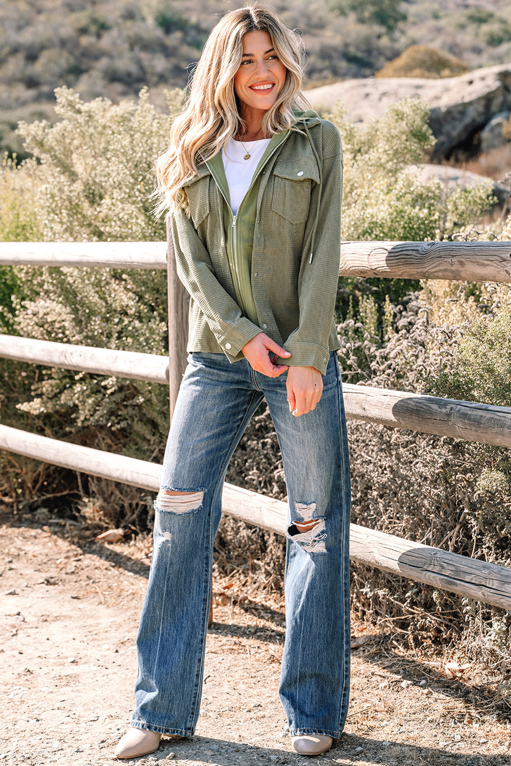 Undine Knit Textured Hooded Jacket